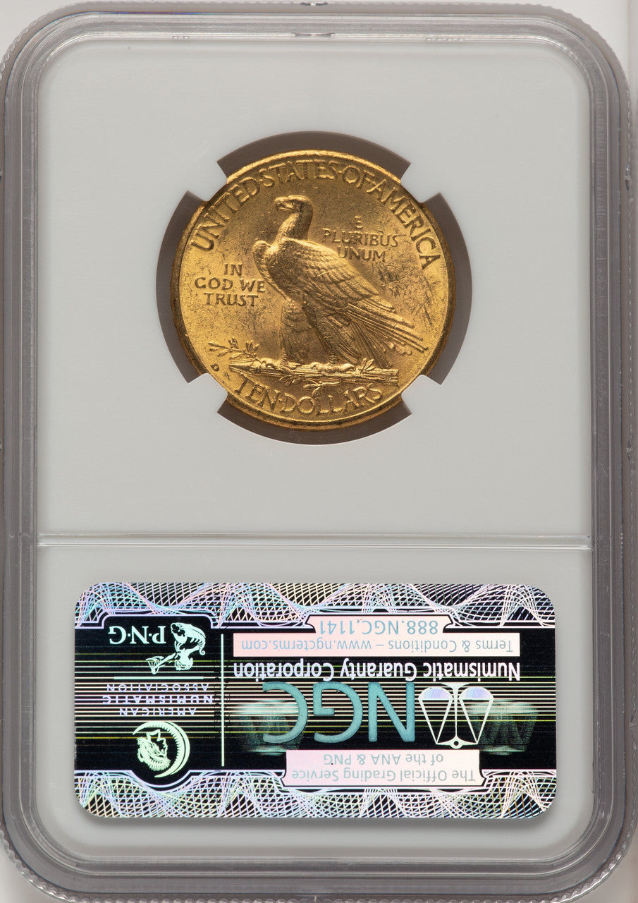 1910-D $10 Brown Label Indian Eagle NGC MS63 (520066105)