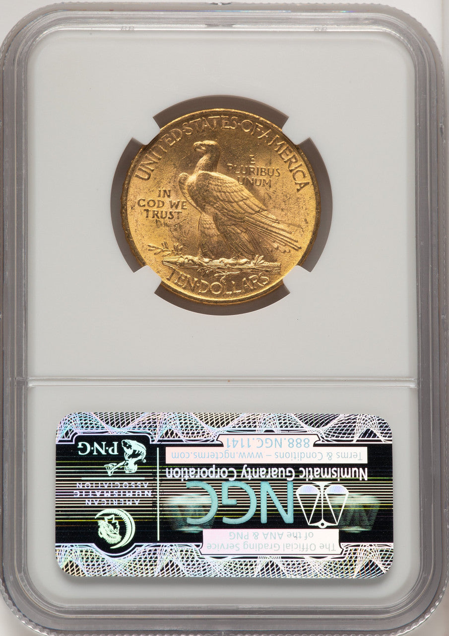 1910 $10 Brown Label Indian Eagle NGC MS63 (520064042)