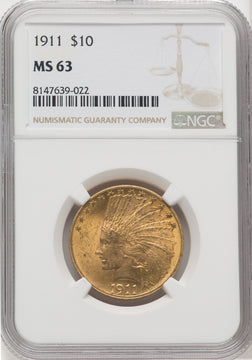 1911 $10 Indian Eagle NGC MS63 (571983013)