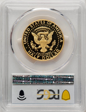2014-W 50C Kennedy Gold 50th Anniversary Blue Gradient Proof Kennedy Half Dollar PCGS PR70 (773335001)