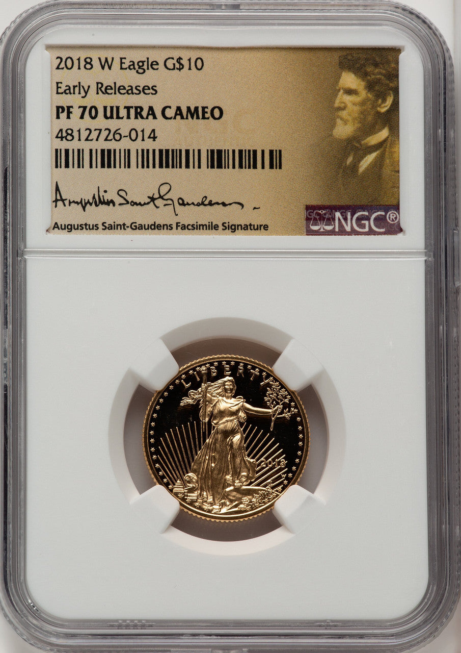 2018-W G$10 Quarter Ounce Gold Eagle First Strike NGC PF70