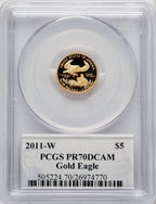 2011-W $5 Tenth-Ounce Gold Eagle Philip Diehl PCGS PR70