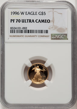 1996-W $5 Tenth-Ounce Gold Eagle Brown Label NGC PF70 (771693003)