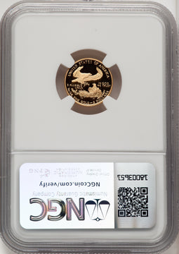 1996-W $5 Tenth-Ounce Gold Eagle Brown Label NGC PF70 (771693003)