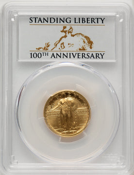 2016-W 25C Standing Liberty 100th Anniversary Gold Centennial FS 100th Anniversary PCGS MS70