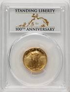 2016-W 25C Standing Liberty 100th Anniversary Gold Centennial FS 100th Anniversary PCGS MS70