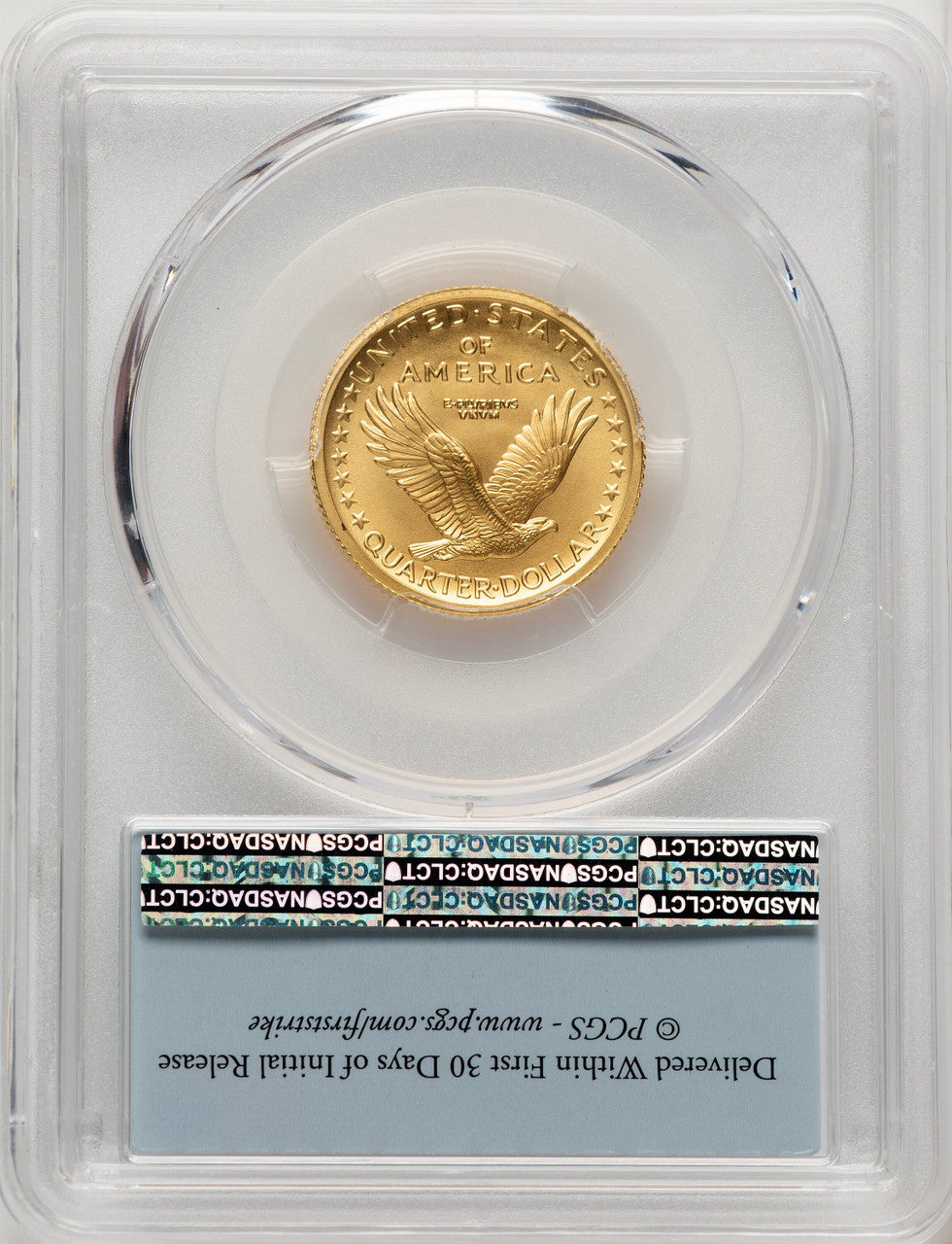 2016-W 25C Standing Liberty 100th Anniversary Gold Centennial FDI Flag PCGS MS70