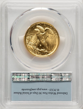 2016-W 50C Walking Liberty 100th Anniversary Gold Centennial FDI Flag PCGS MS70