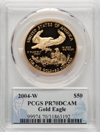 2004-W $50 One-Ounce Gold Eagle PCGS PR70 Philip Diehl