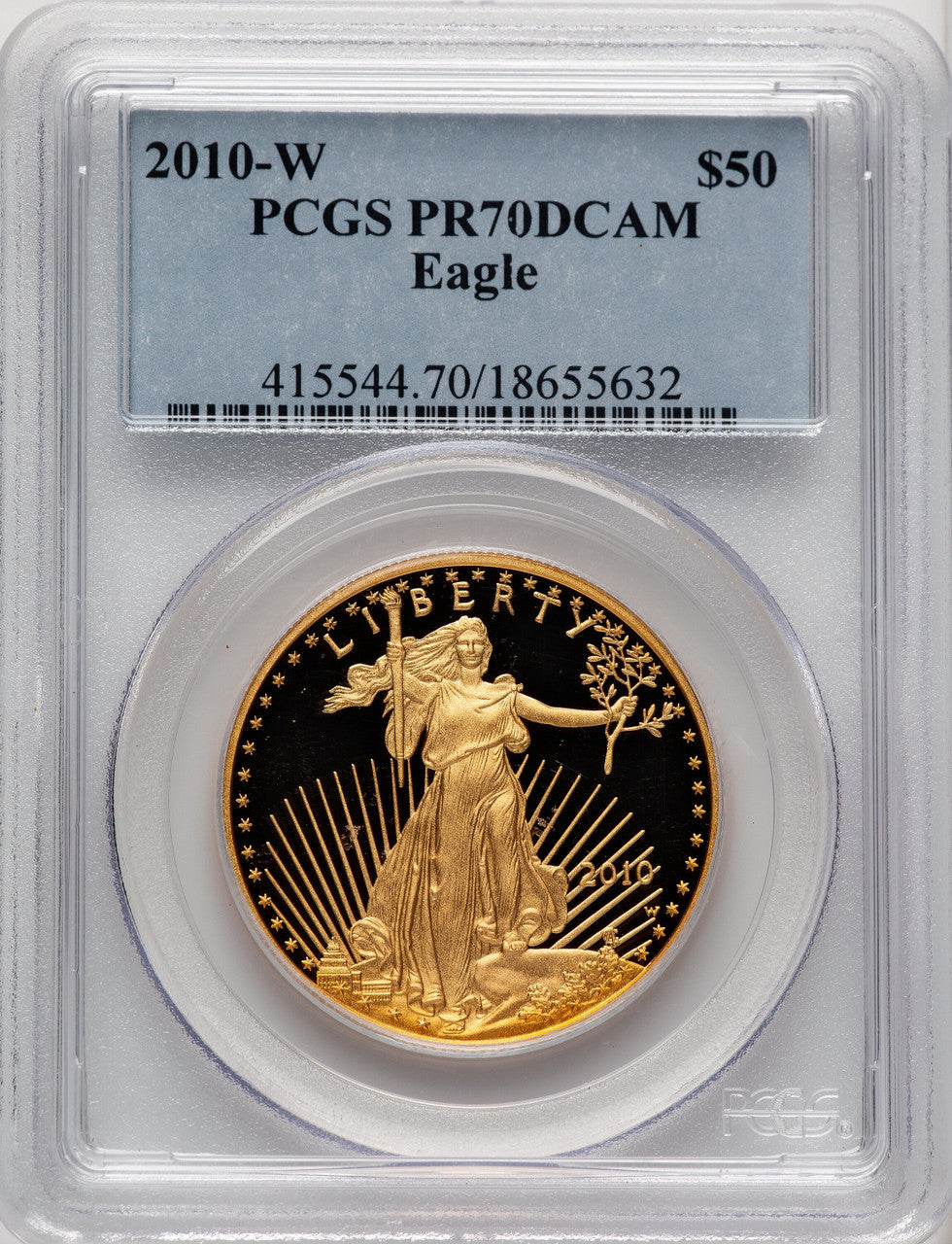 2010-W $50 One-Ounce Gold Eagle PCGS PR70 (773174016)