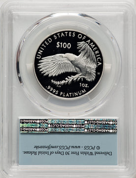 2020-W $100 One Ounce Platinum Eagle Happiness First Strike PRDC FS Flag PCGS PR70 (520203054)