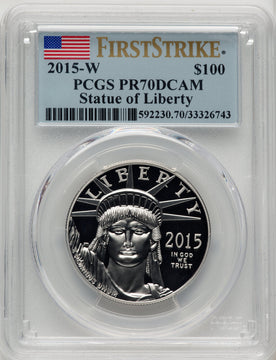 2015-W $100 One-Ounce Platinum Eagle First Strike FS Flag PCGS PR70