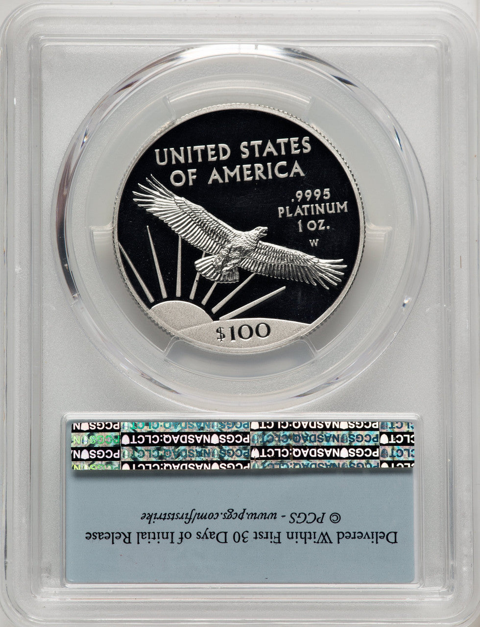 2017-W $100 One-Ounce Platinum Eagle Statue of Liberty 20th Anniversary First Strike FS Flag PCGS PR70