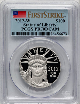 2012-W $100 One-Ounce Platinum Eagle First Strike FS Flag PCGS PR70