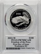 2023-W Proof Platinum Eagle 1 oz FDI Ed Moy Washington PCGS PR70