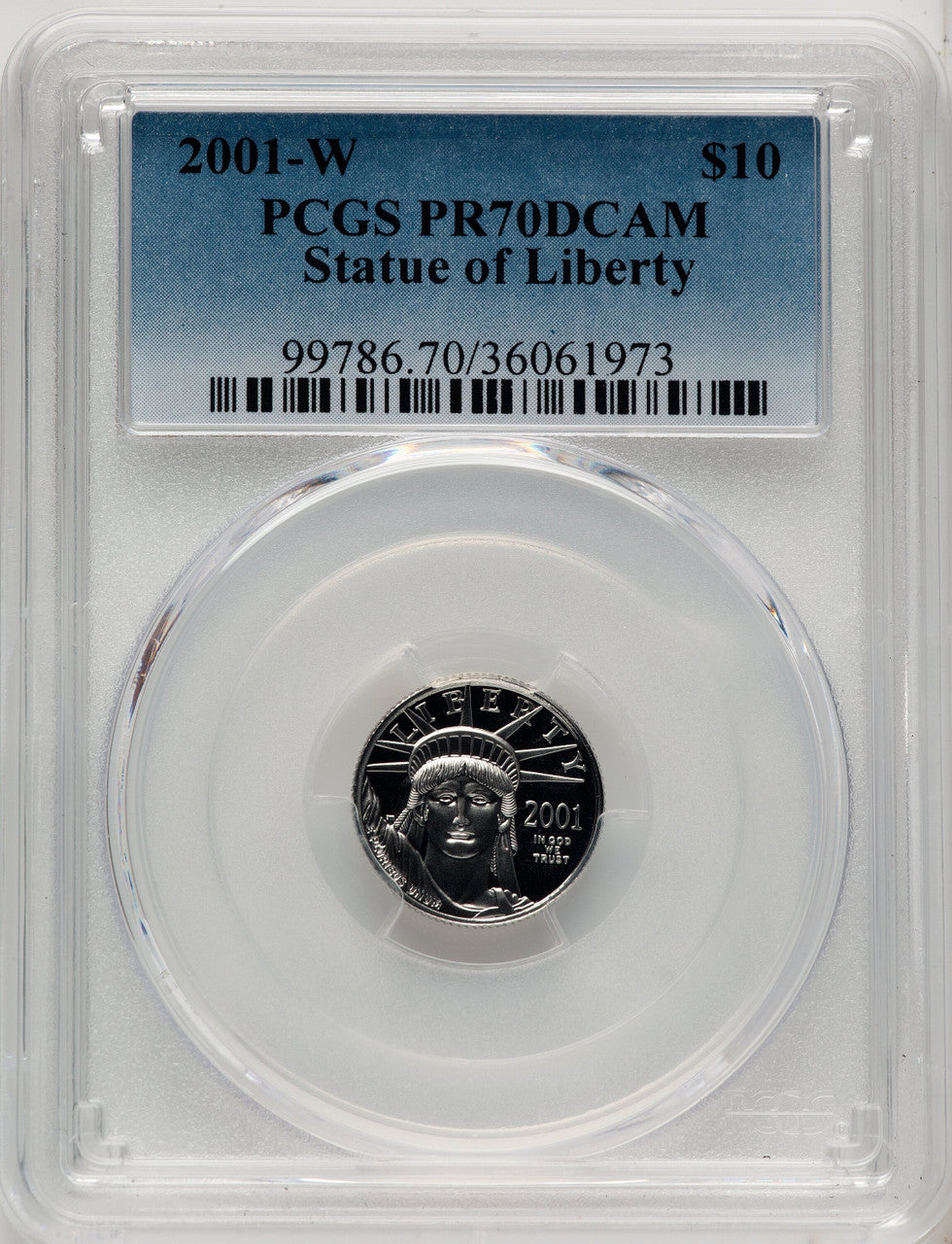 2001-W Platinum American Eagle 4-Coin Set PCGS PR70