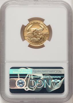 1986 $10 Quarter-Ounce Gold Eagle Brown Label NGC MS70