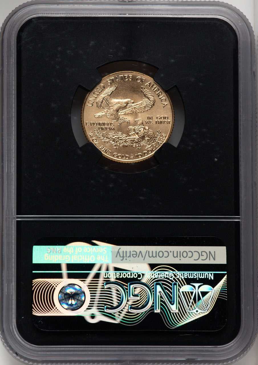 1999 $10 Quarter-Ounce Gold Eagle Miles Standish NGC MS70