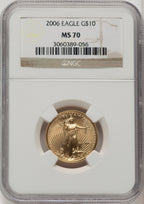 2006 $10 Gold Quarter-Ounce Eagle Brown Label NGC MS70