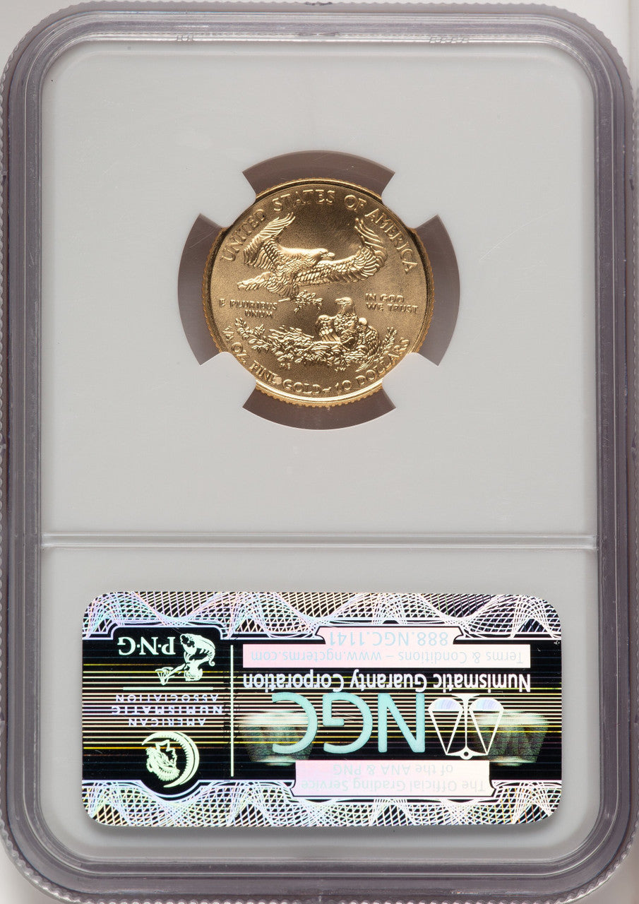 2009 $10 Quarter-Ounce Gold Eagle First Strike ER Blue NGC MS70