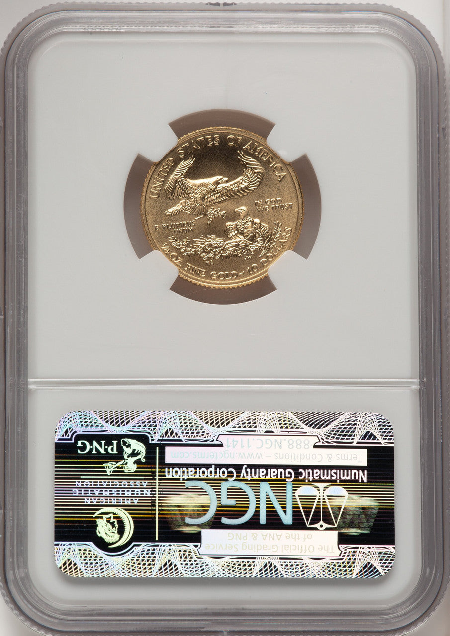 2012 $10 Quarter-Ounce Gold Eagle First Strike ER Blue NGC MS70