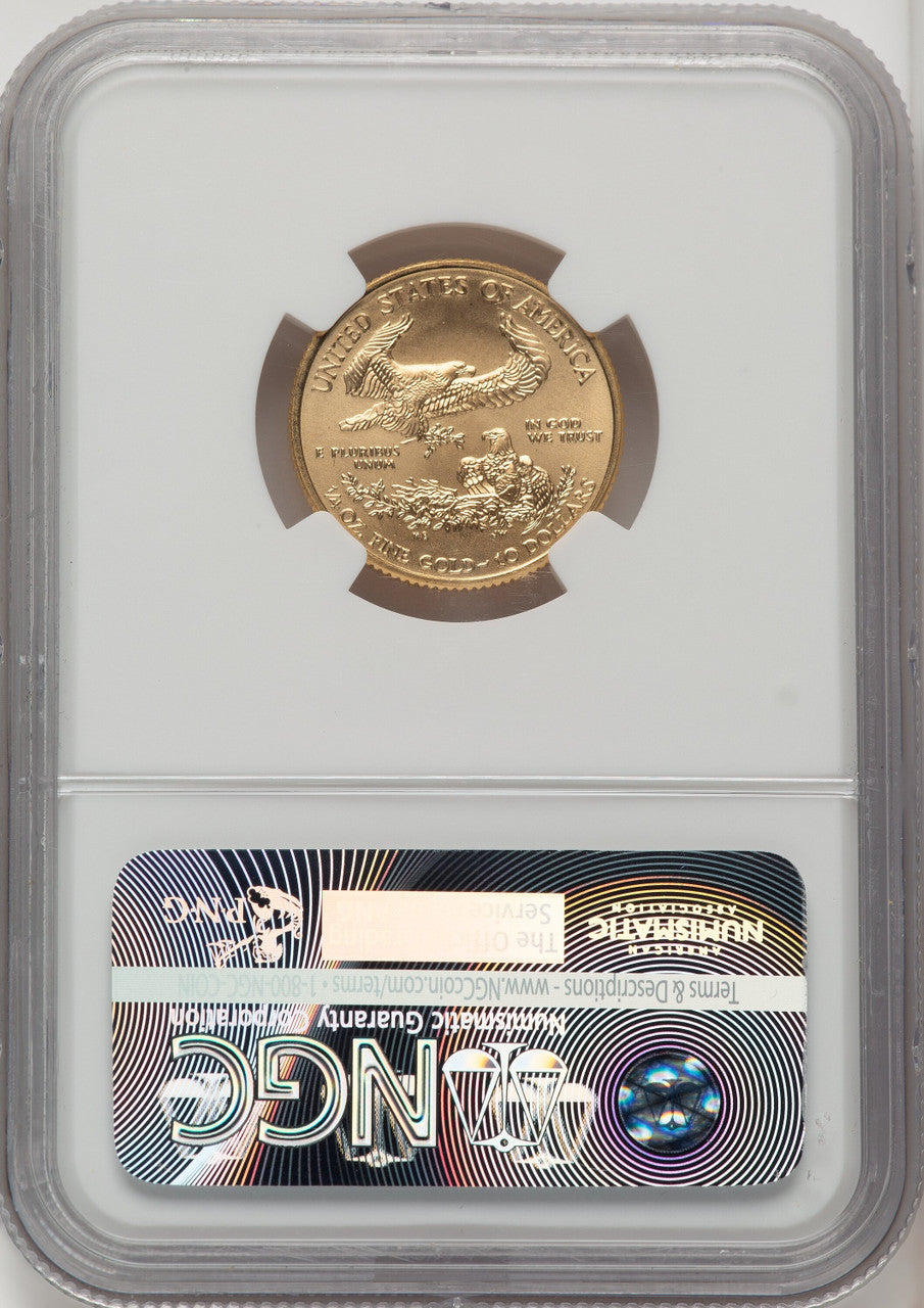 2016 $10 Quarter-Ounce Gold Eagle 30th Anniversary First Strike NGC MS70 (773336055)