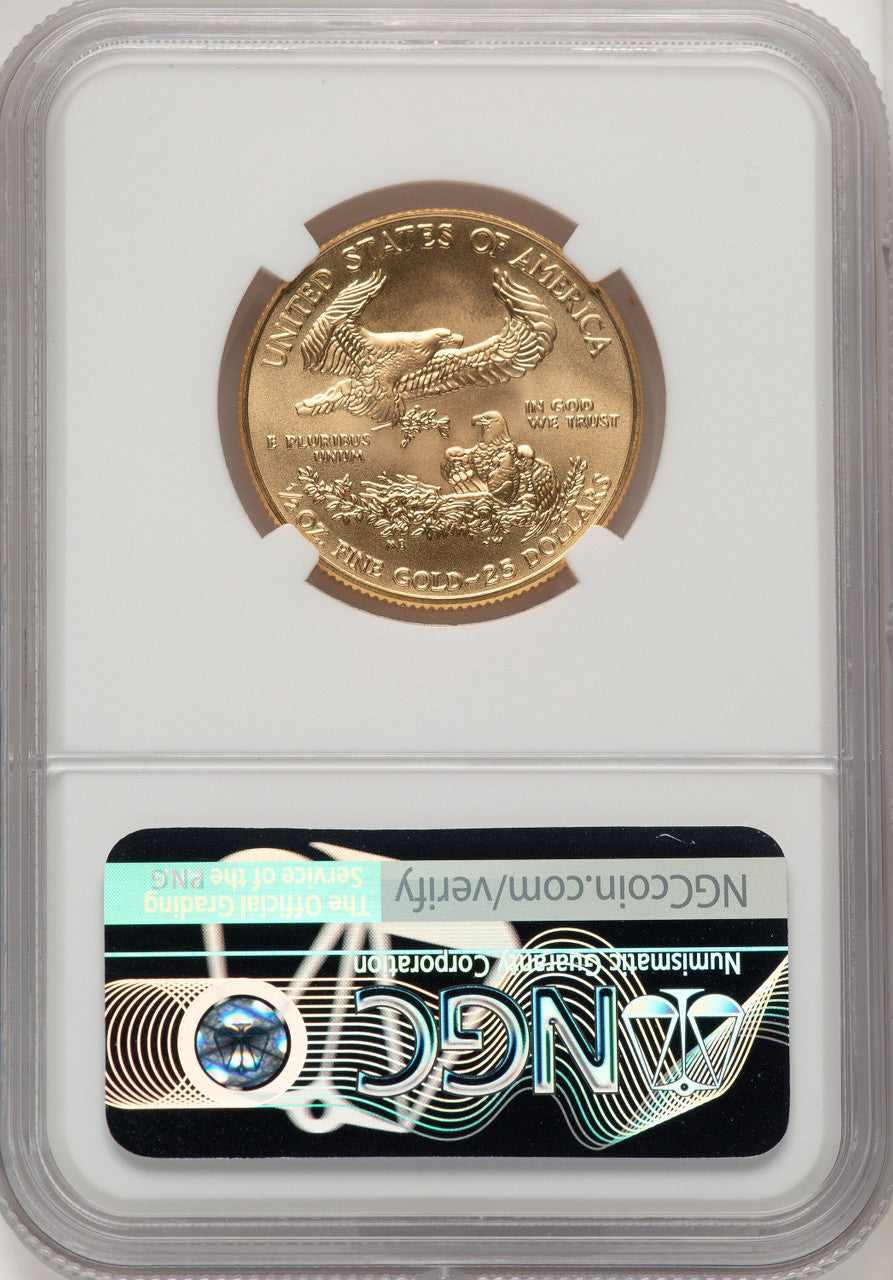 2021 $25 Half-Ounce Gold Eagle Type One First Day of Issue NGC MS70 (773353021)