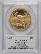 2015 $50 One-Ounce Gold Eagle First Strike Moy Signature FS Ed Moy PCGS MS70