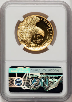 2019-W G$100 American Liberty High Relief Enhanced UC ER Bunting Flag NGC MS70