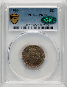 1909 5C CAC Proof Liberty Nickel PCGS PR67