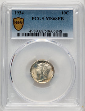 1934 10C FB Mercury Dime PCGS MS68