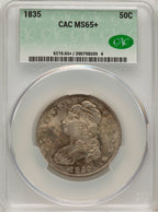 1835 50C CACG Plus Bust Half Dollar CACG MS65+