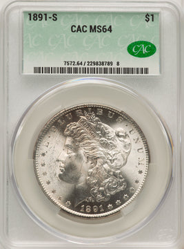 1891-S Morgan Dollar CACG MS64