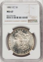 1882-CC Morgan Dollar NGC MS67 (772507003)