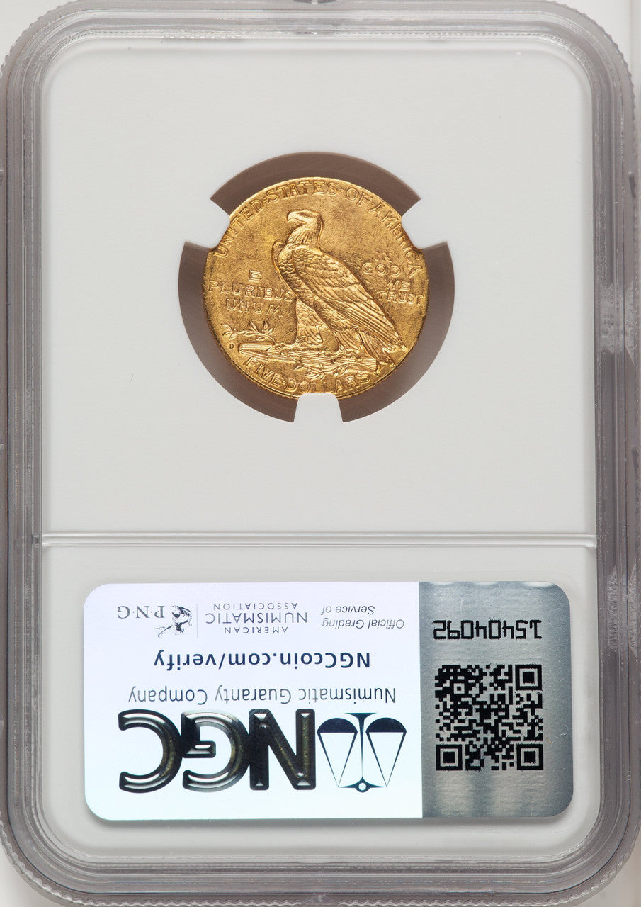 1908-D $5 Indian Half Eagle NGC MS64 (771393006)