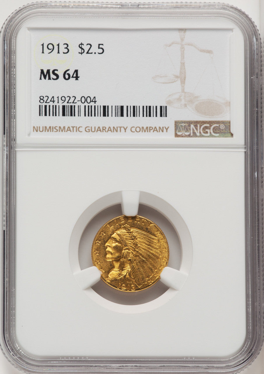 1913 $2.50 Indian Quarter Eagle NGC MS64 (772319003)