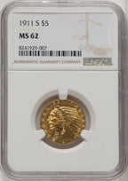 1911-S $5 Indian Half Eagle NGC MS62 (772800002)