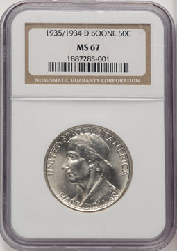 1935/34-D 50C Boone Commemorative Silver NGC MS67 (770954005)