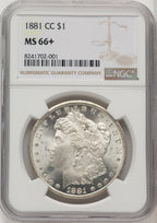 1881-CC Morgan Dollar NGC MS66+