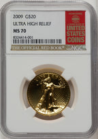 2009 $20 Ultra High Relief Red Book NGC MS70