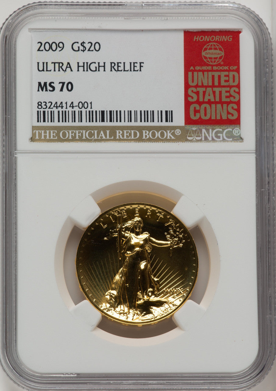 2009 $20 Ultra High Relief Red Book NGC MS70
