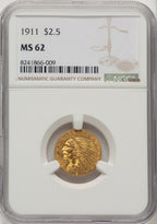 1911 $2.50 Indian Quarter Eagle NGC MS62 (773059037)