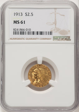 1913 $2.50 Indian Quarter Eagle NGC MS61 (772356014)