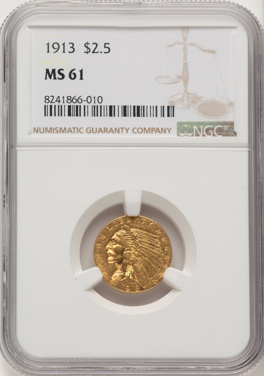 1913 $2.50 Indian Quarter Eagle NGC MS61 (772356014)