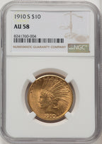1910-S $10 Indian Eagle NGC AU58 (506716026)