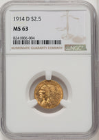 1914-D $2.50 Indian Quarter Eagle NGC MS63 (769238008)