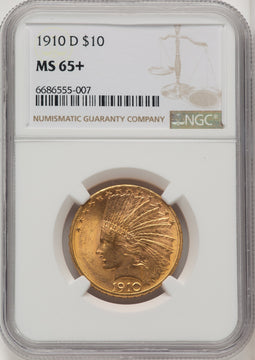 1910-D $10 Indian Eagle NGC MS65+ (771391002)