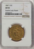 1847 $10 Liberty Eagle NGC AU55 (506895010)