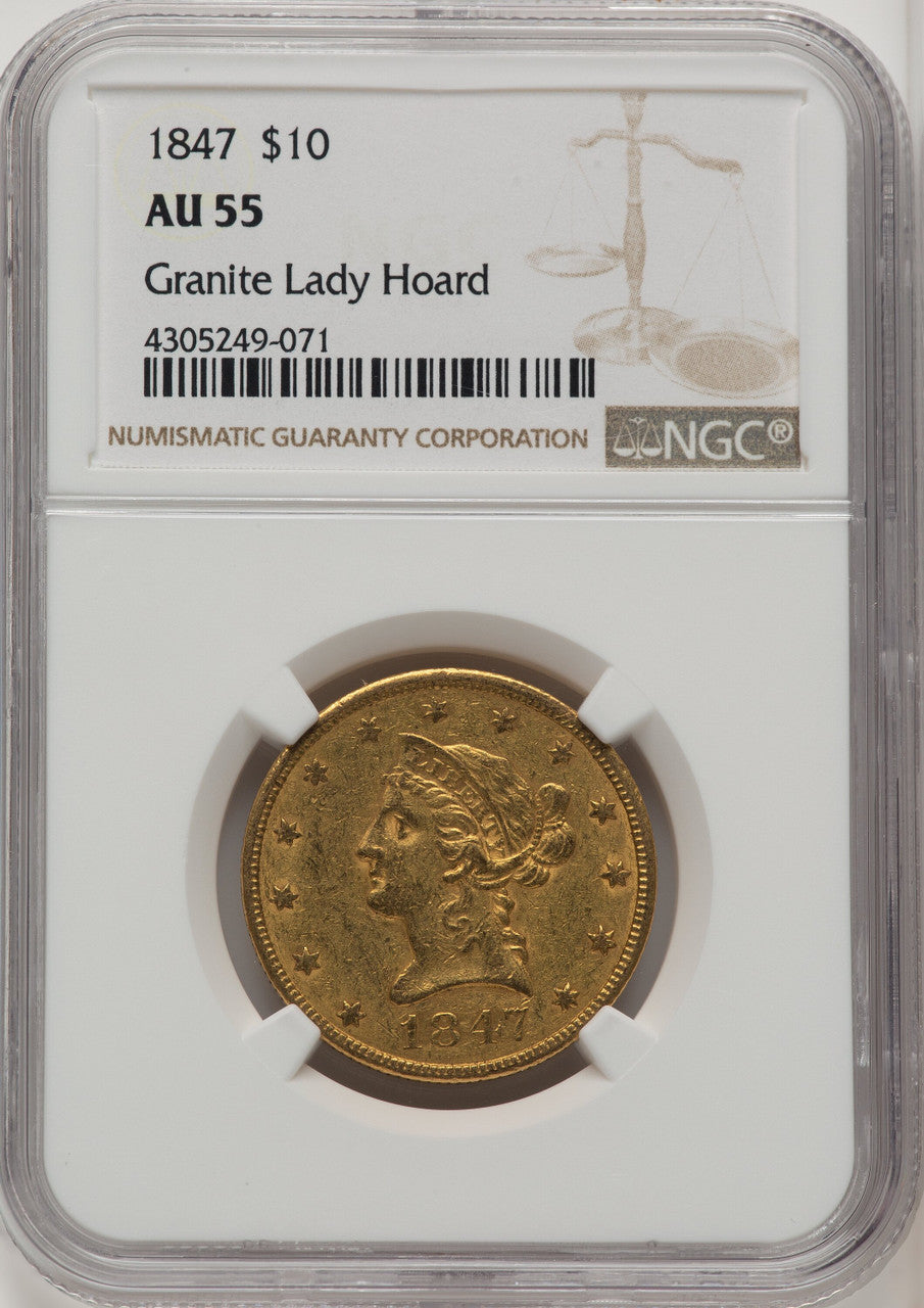 1847 $10 Liberty Eagle NGC AU55 (506895010)