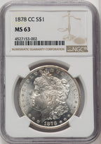 1878-CC Morgan Dollar NGC MS63 (772903038)